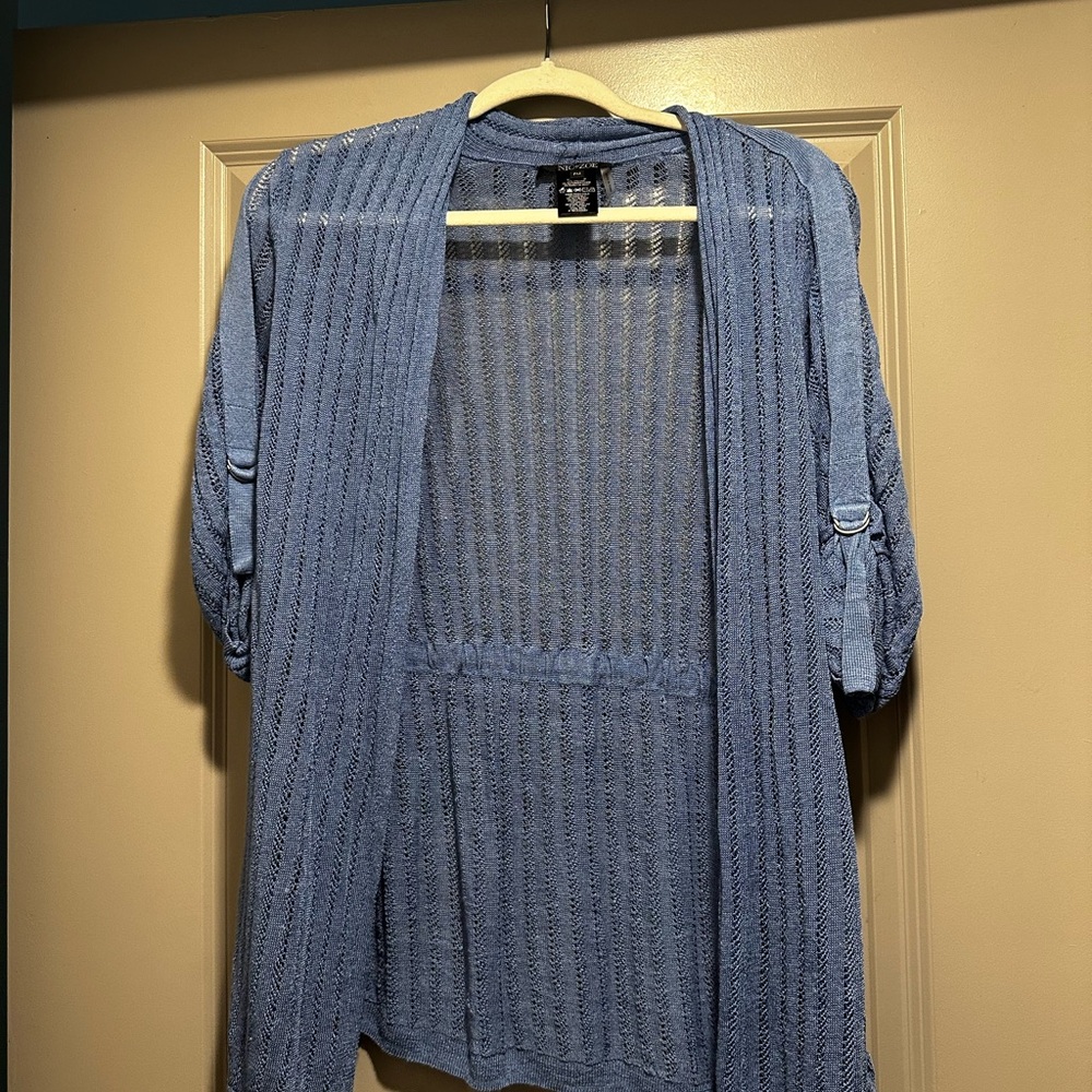 NIC+ZOE Textured Blue Cardigan
